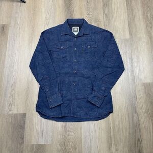 G-Star RAW Shirt Mens Medium Blue Denim Long Sleeve Button Up Chest Pockets